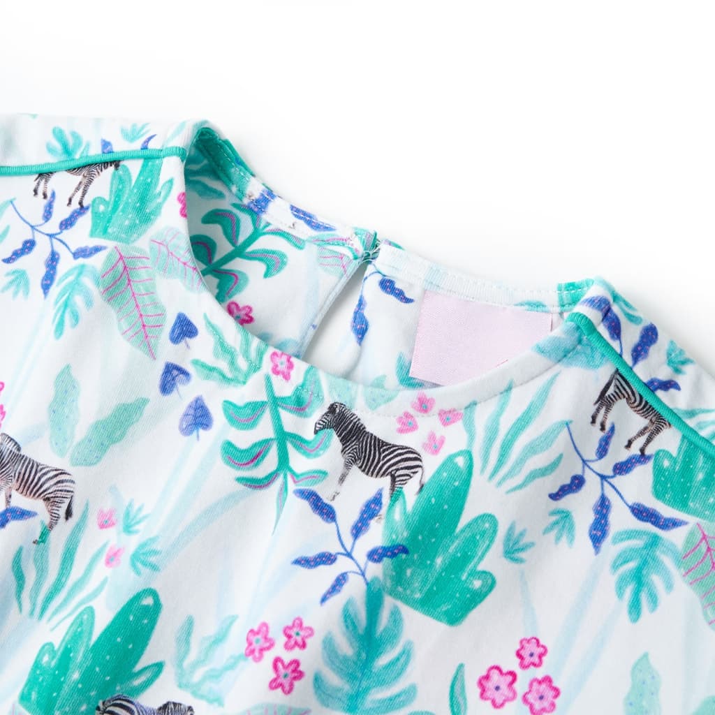 VidaXL Kinderkleid 116 Ecru und dunkles Mint