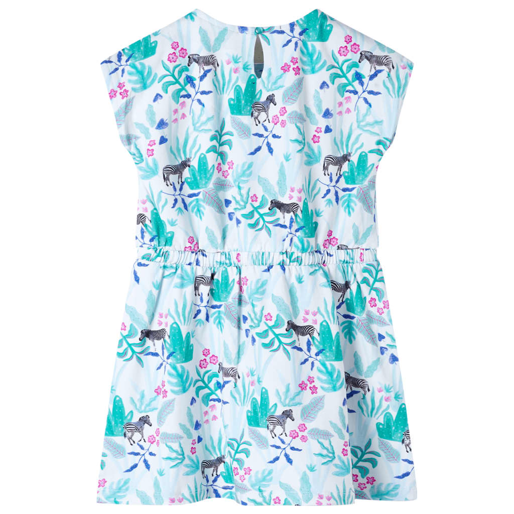 VidaXL Kinderkleid 128 Ecru und dunkles Mint