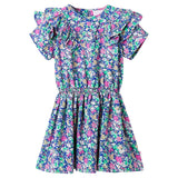 VidaXL Kinderkleid mit Rüschenärmeln 104 Kobaltblau