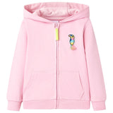 VidaXL Kinderstrickjacke mit Kapuze und Reißverschluss 104 leuchtendes Rosa