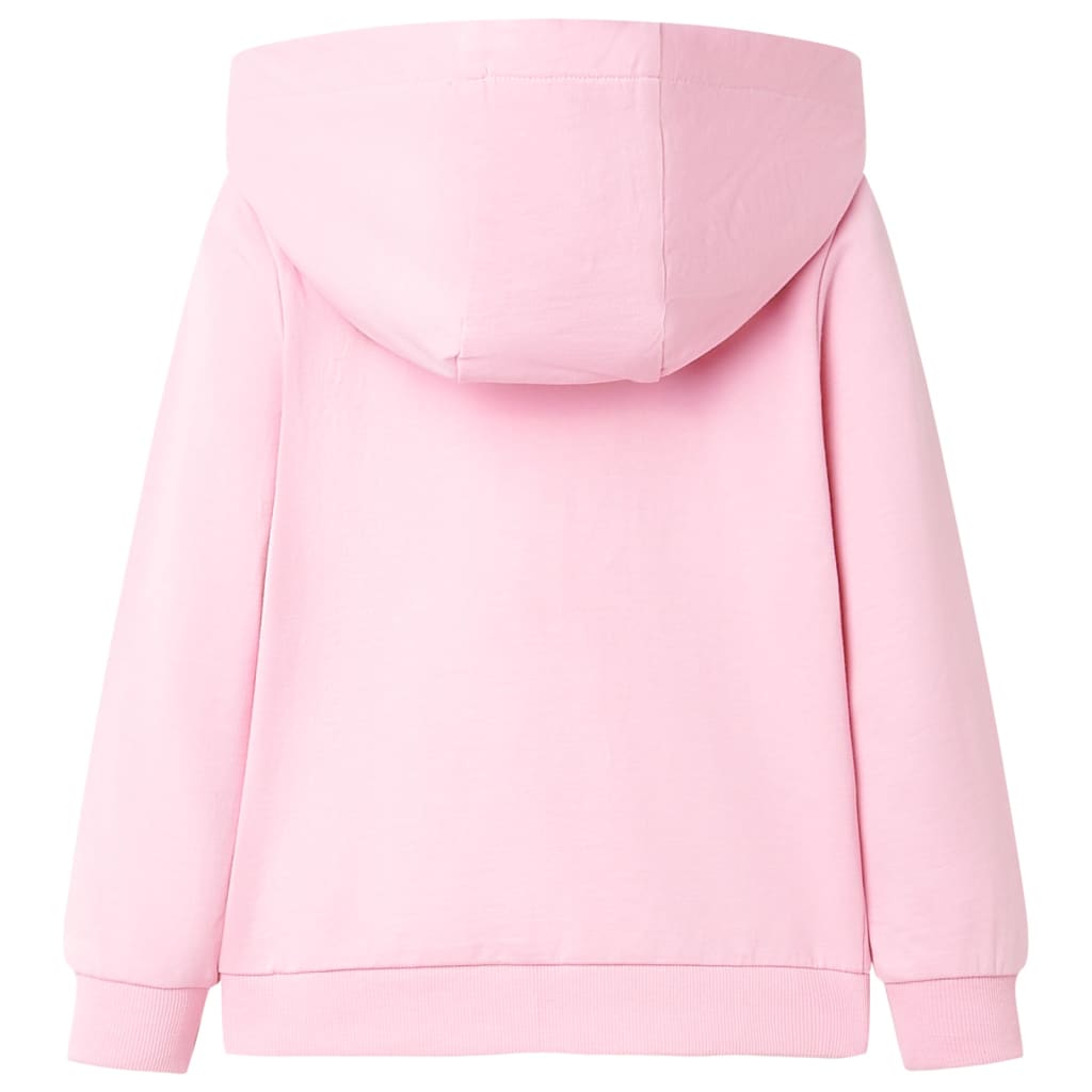 VidaXL Kinderstrickjacke mit Kapuze und Reißverschluss 116 leuchtendes Rosa