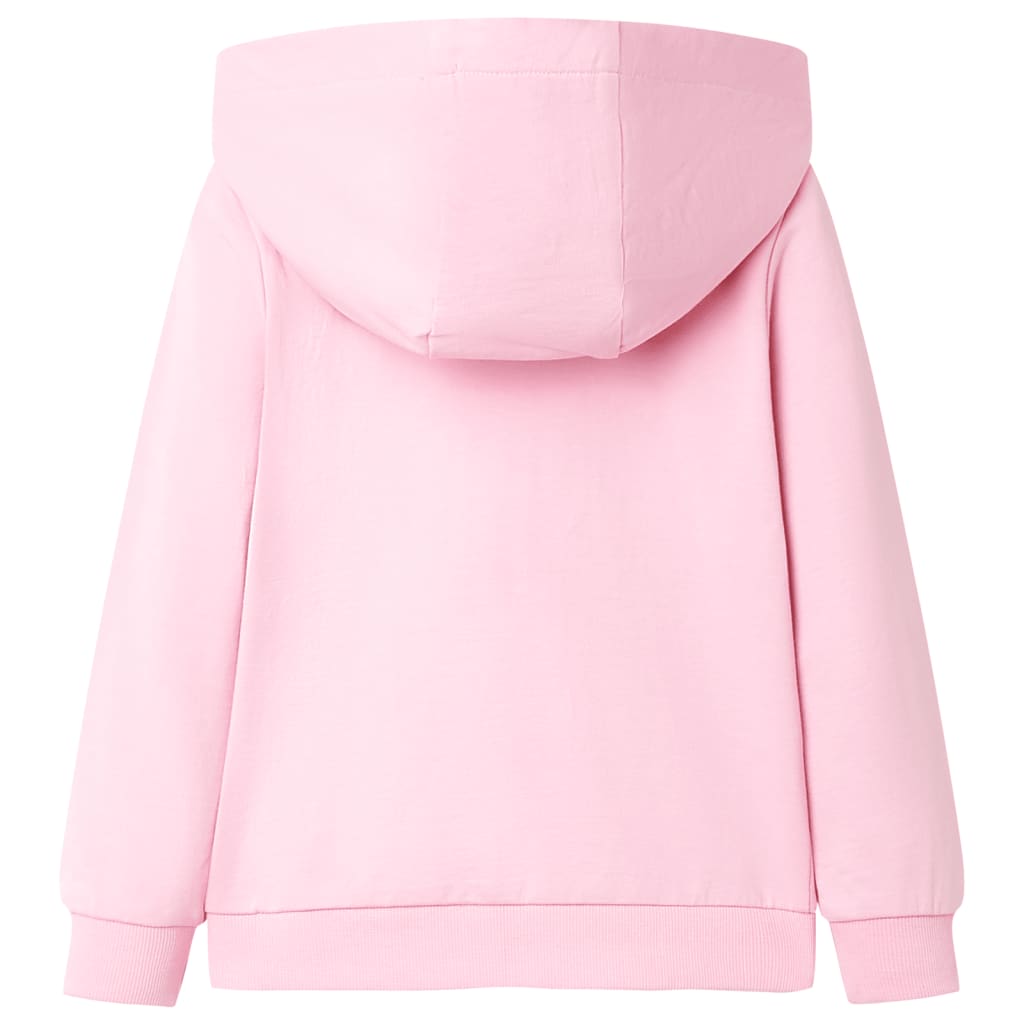 VidaXL Kinderstrickjacke mit Kapuze und Reißverschluss 128 leuchtendes Rosa