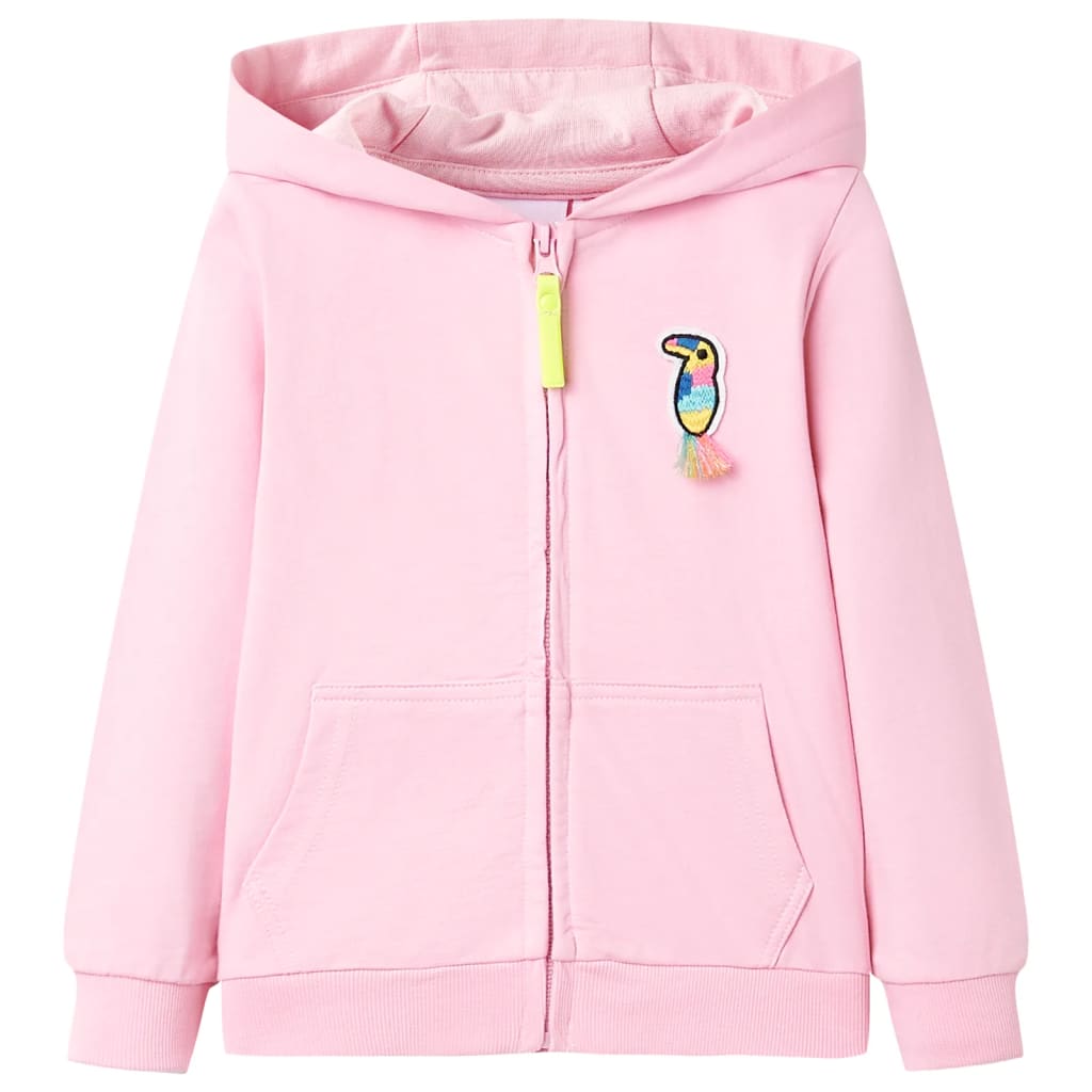 VidaXL Kinderstrickjacke mit Kapuze und Reißverschluss 140 leuchtendes Rosa