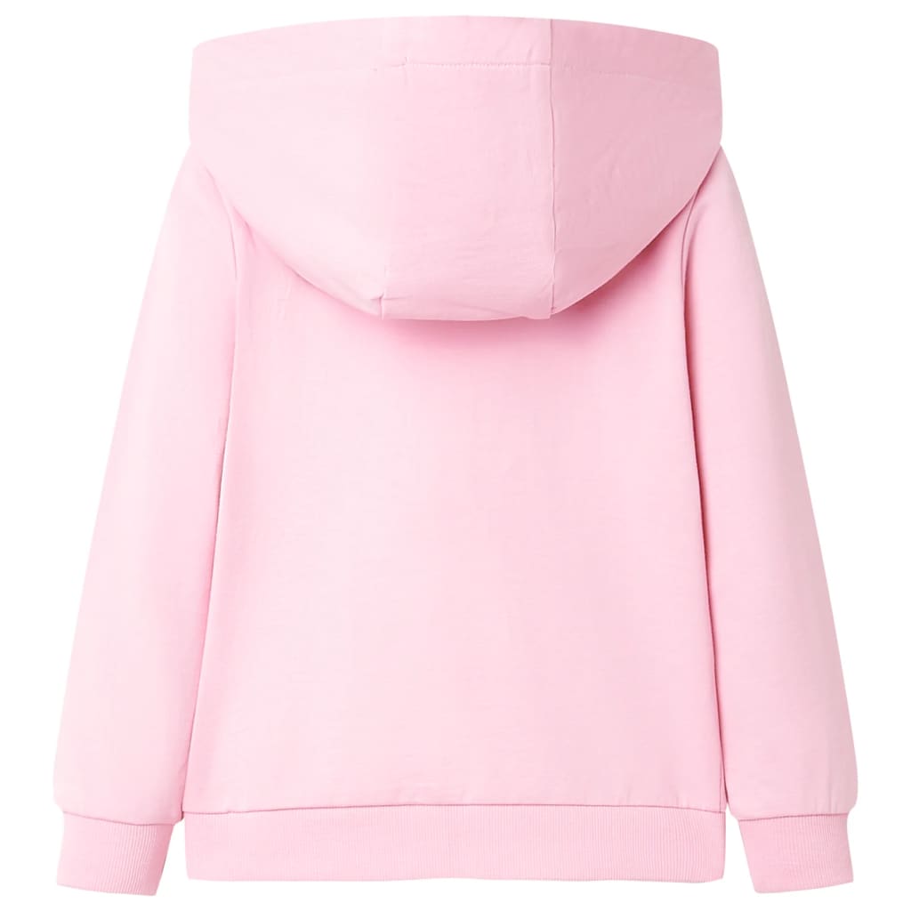 VidaXL Kinderstrickjacke mit Kapuze und Reißverschluss 140 leuchtendes Rosa