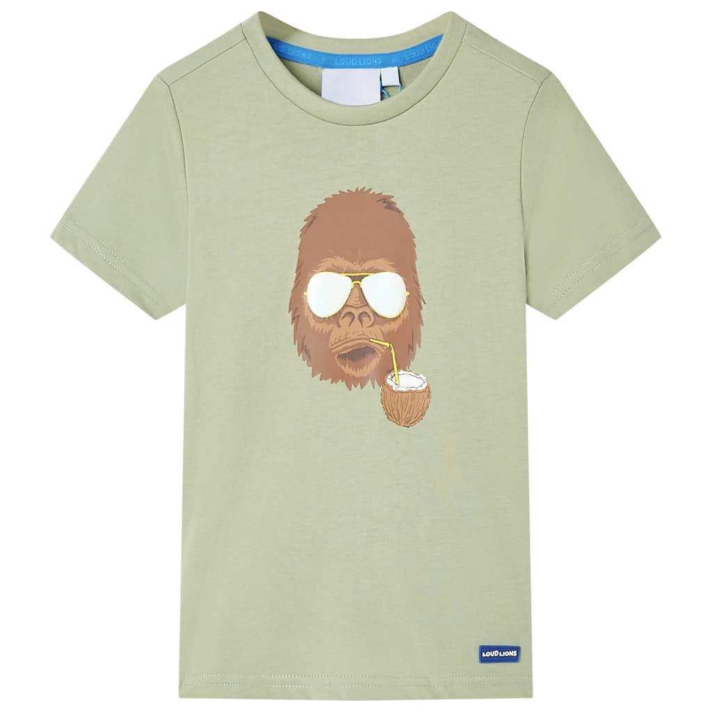 VidaXL Kindershirt mit kurzen Ärmeln 92 helles Khaki