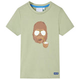 VidaXL Kindershirt mit kurzen Ärmeln 116 helles Khaki