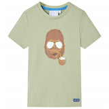 VidaXL Kindershirt mit kurzen Ärmeln 128 helles Khaki