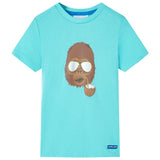 VidaXL Kindershirt mit kurzen Ärmeln 104 Meeresblau