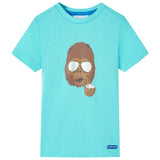 VidaXL Kindershirt mit kurzen Ärmeln 128 Meeresblau