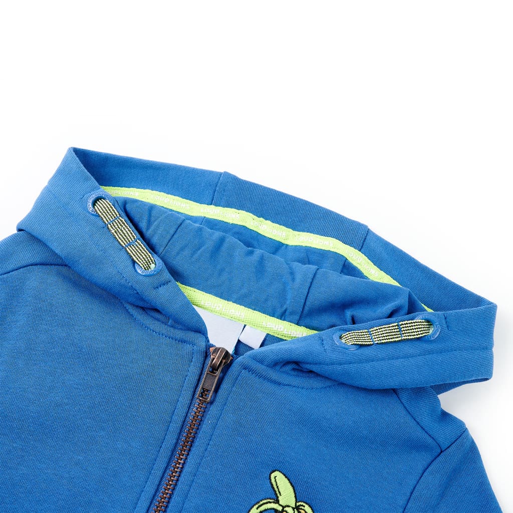 VidaXL Kinderstrickjacke mit Kapuze und Reißverschluss 116 Blau