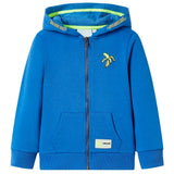 VidaXL Kinderstrickjacke mit Kapuze und Reißverschluss 128 Blau