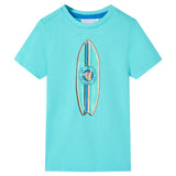 VidaXL Kindershirt mit kurzen Ärmeln 140 Meeresblau