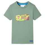 VidaXL Kindershirt mit kurzen Ärmeln 92 Khaki
