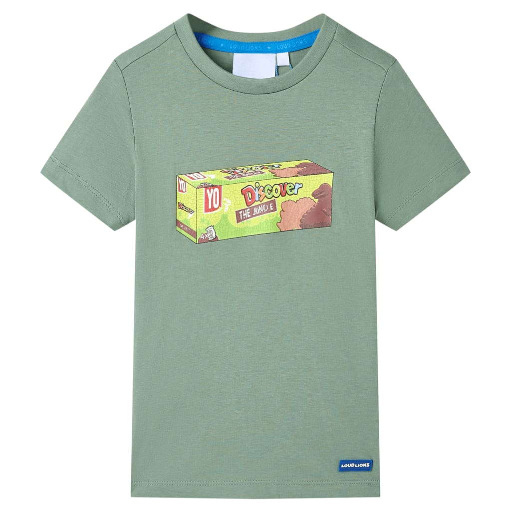 VidaXL Kindershirt mit kurzen Ärmeln 104 Khaki