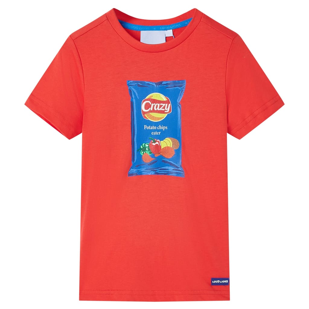 VidaXL Kindershirt mit kurzen Ärmeln 140 rot