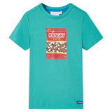 VidaXL Kindershirt mit kurzen Ärmeln 92 dunkles Mint