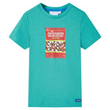 VidaXL Kindershirt mit kurzen Ärmeln 116 dunkles Mint