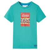 VidaXL Kindershirt mit kurzen Ärmeln 128 dunkles Mint