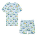 VidaXL Kinderpyjama mit kurzen Ärmeln 104 Hellblau