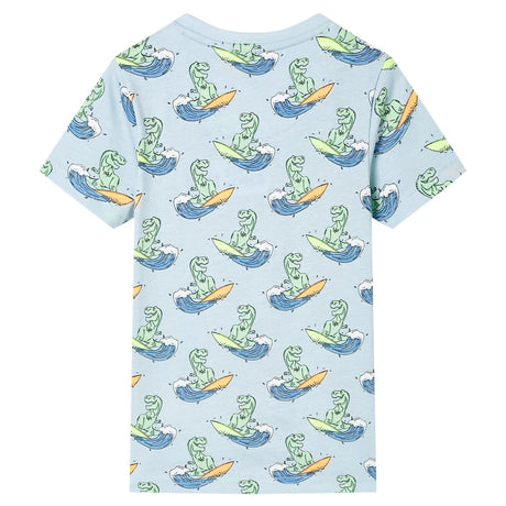 Vidaxl Kinderpyjama mit kurzen Ärmeln 140 Hellblau