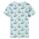 Vidaxl Kinderpyjama mit kurzen Ärmeln 140 Hellblau