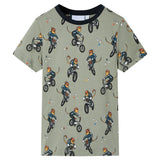 VidaXL Kinderpyjama mit kurzen Ärmeln 104 helles Khaki