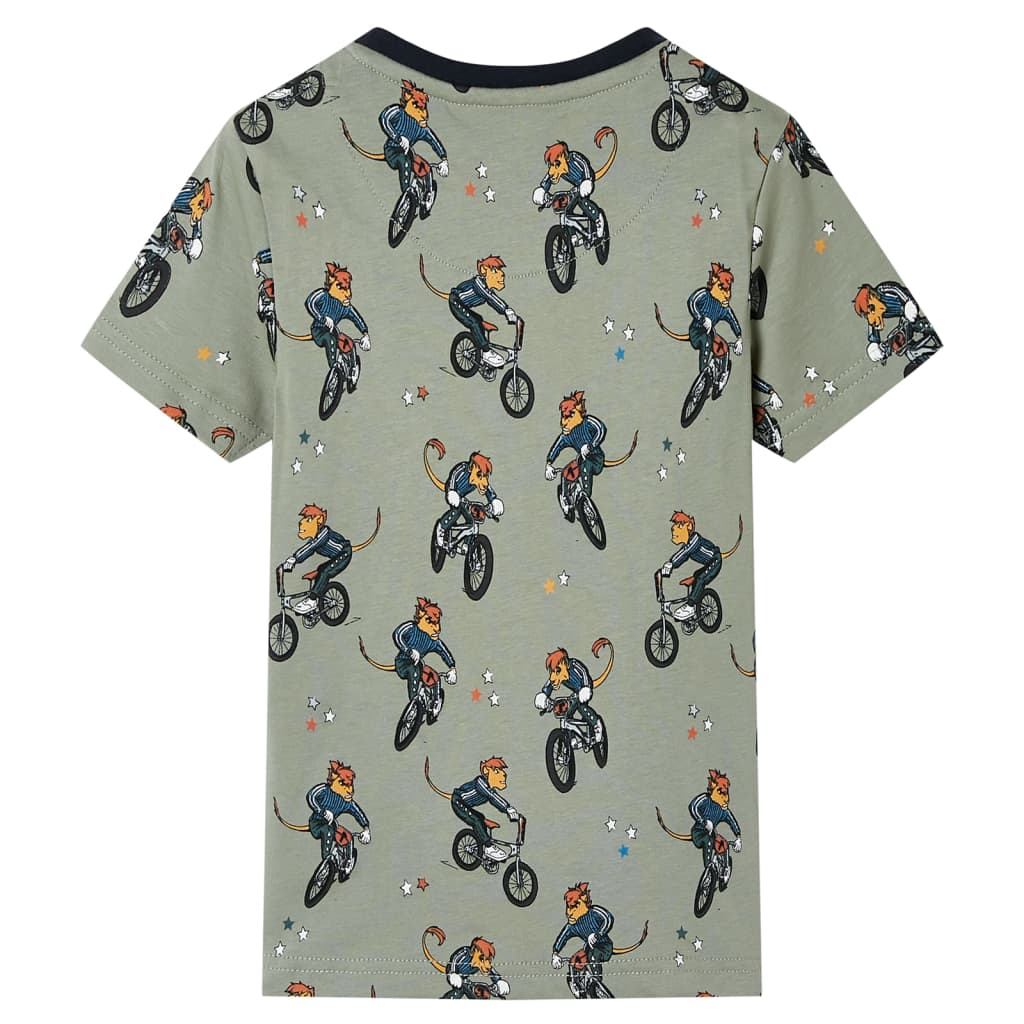 VidaXL Kinderpyjama mit kurzen Ärmeln 128 helles Khaki