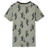 VidaXL Kinderpyjama mit kurzen Ärmeln 128 helles Khaki