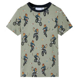 VidaXL Kinderpyjama mit kurzen Ärmeln 140 helles Khaki