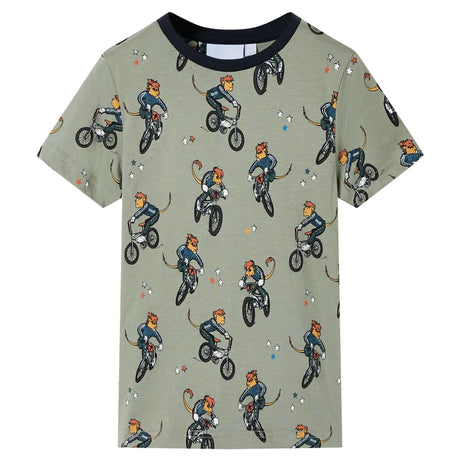 VidaXL Kinderpyjama mit kurzen Ärmeln 140 helles Khaki