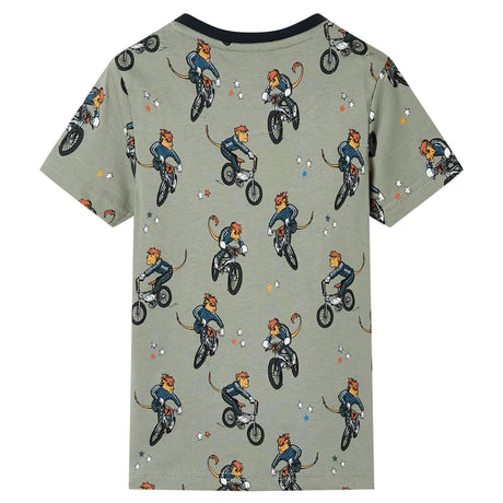 VidaXL Kinderpyjama mit kurzen Ärmeln 140 helles Khaki