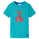 VidaXL Kindershirt mit kurzen Ärmeln 140 dunkles Mint