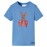 VidaXL Kindershirt mit kurzen Ärmeln 92 Mittelblau