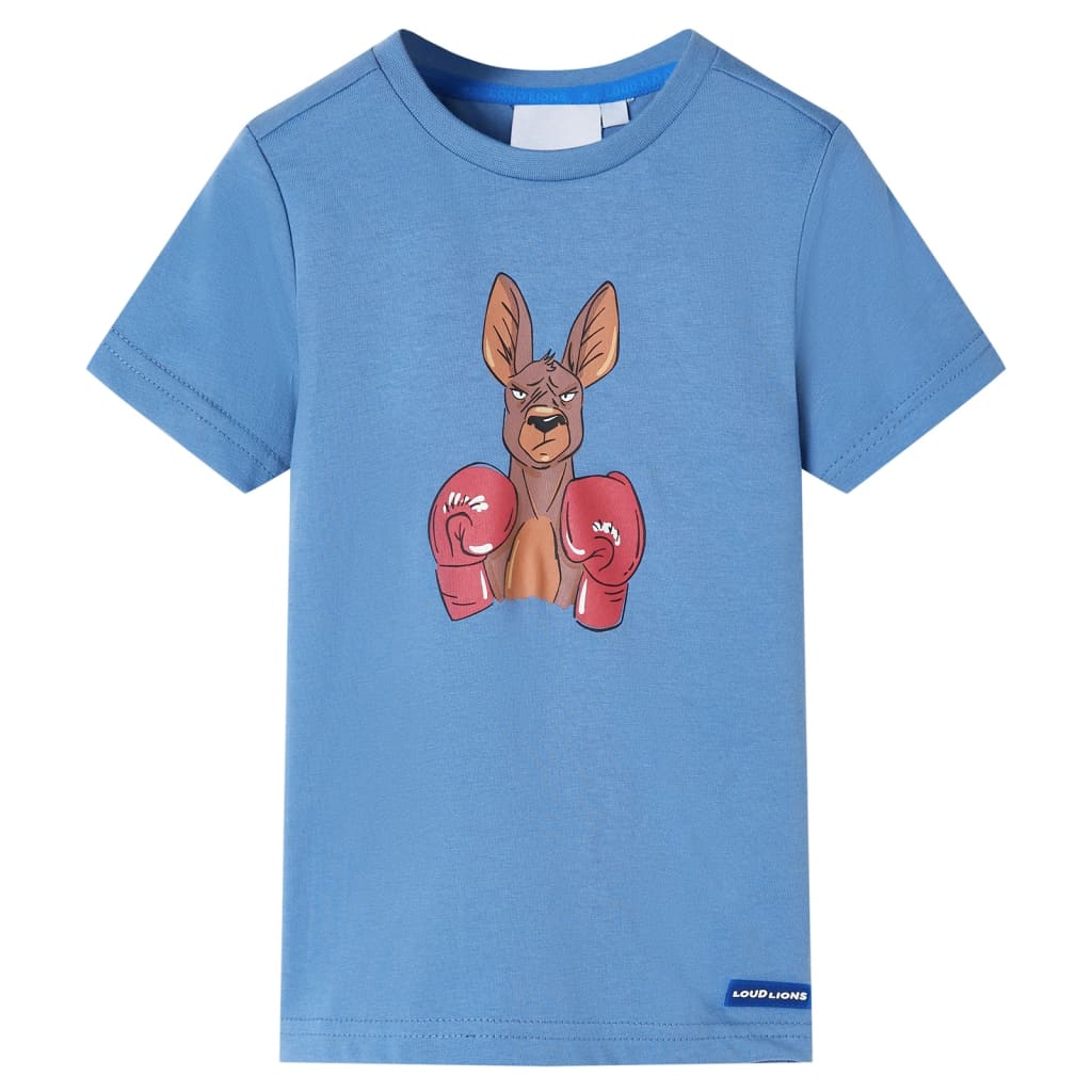 VidaXL Kindershirt mit kurzen Ärmeln 104 Mittelblau