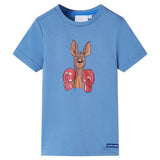 VidaXL Kindershirt mit kurzen Ärmeln 104 Mittelblau