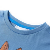 VidaXL Kindershirt mit kurzen Ärmeln 104 Mittelblau