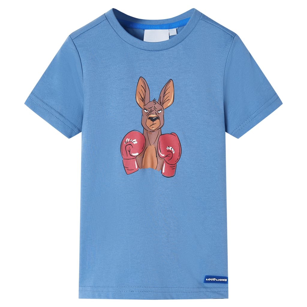 VidaXL Kindershirt mit kurzen Ärmeln 128 Mittelblau
