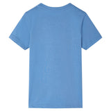VidaXL Kindershirt mit kurzen Ärmeln 128 Mittelblau