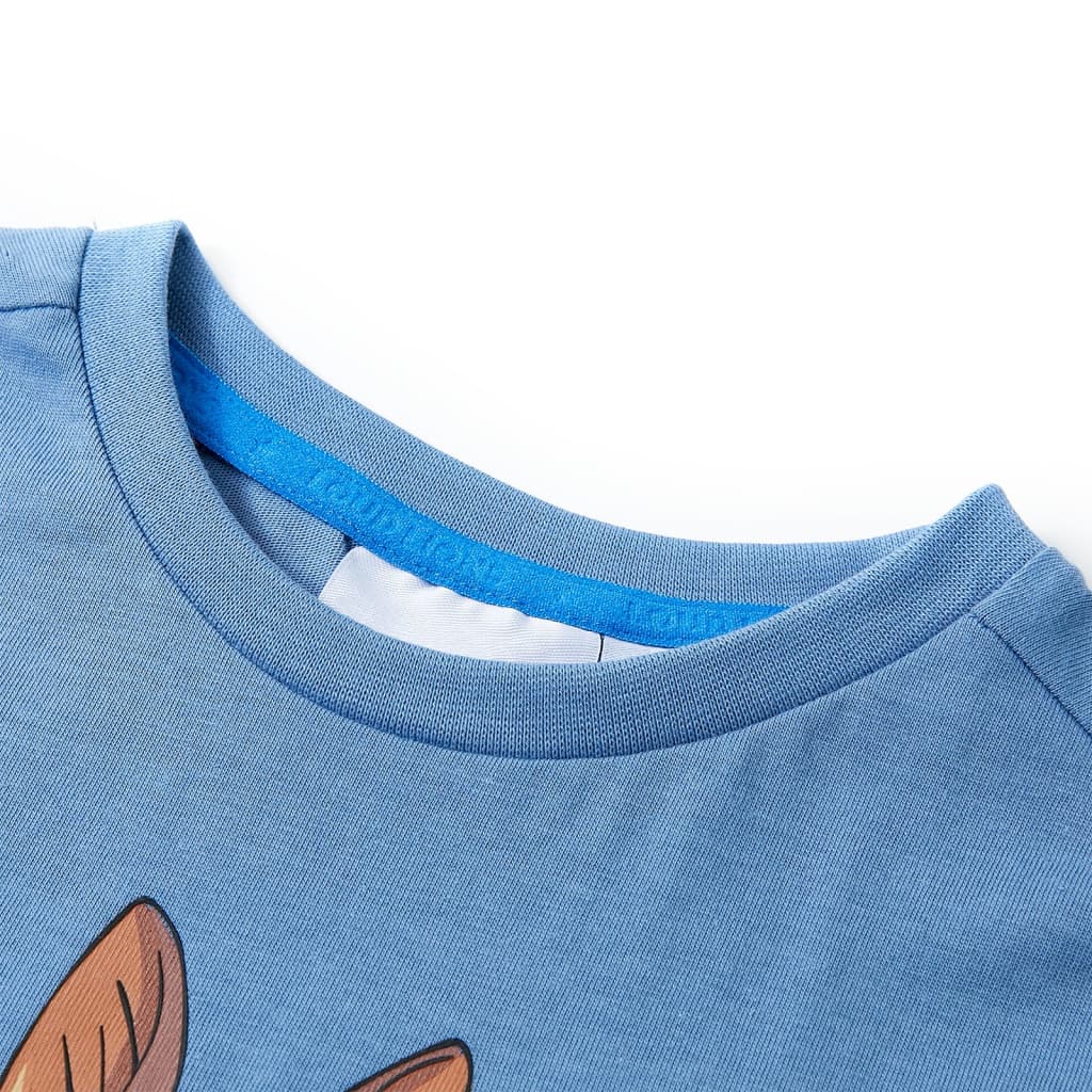VidaXL Kindershirt mit kurzen Ärmeln 128 Mittelblau