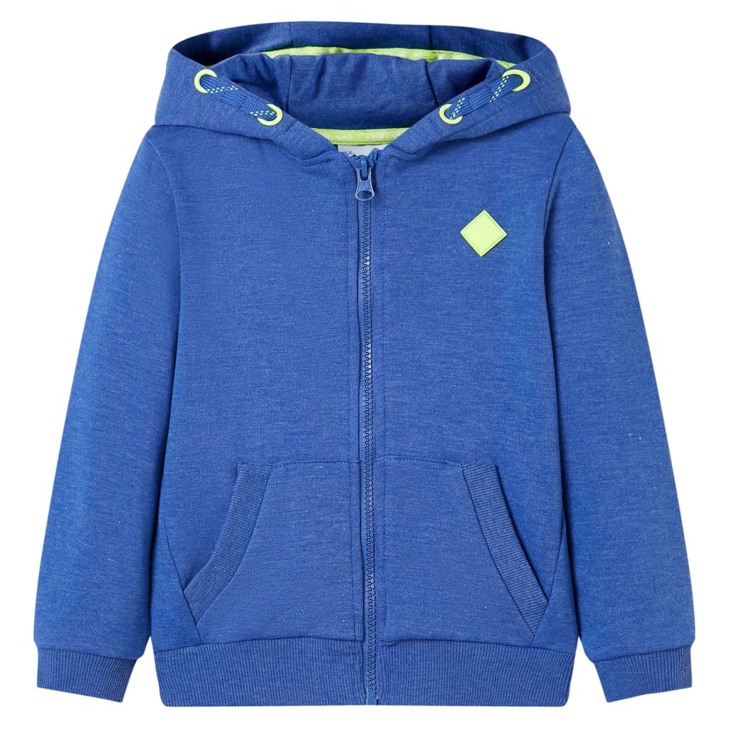 VidaXL Kinderstrickjacke mit Kapuze und Reißverschluss 92 blau gemischt