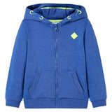 VidaXL Kinderstrickjacke mit Kapuze und Reißverschluss 92 blau gemischt