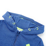 VidaXL Kinderstrickjacke mit Kapuze und Reißverschluss 104 blau gemischt