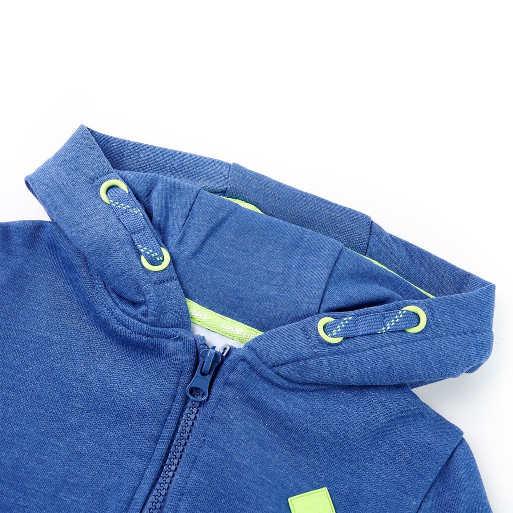 VidaXL Kinderstrickjacke mit Kapuze und Reißverschluss 140 blau gemischt