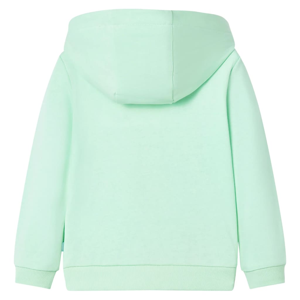 VidaXL Kinderstrickjacke mit Kapuze und Reißverschluss 92 Hellgrün