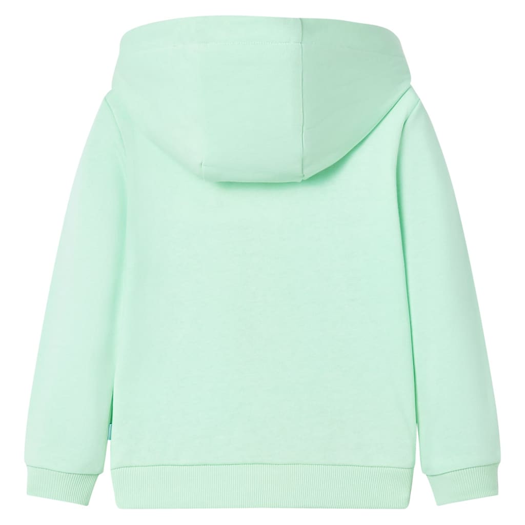 VidaXL Kinderstrickjacke mit Kapuze und Reißverschluss 104 Hellgrün