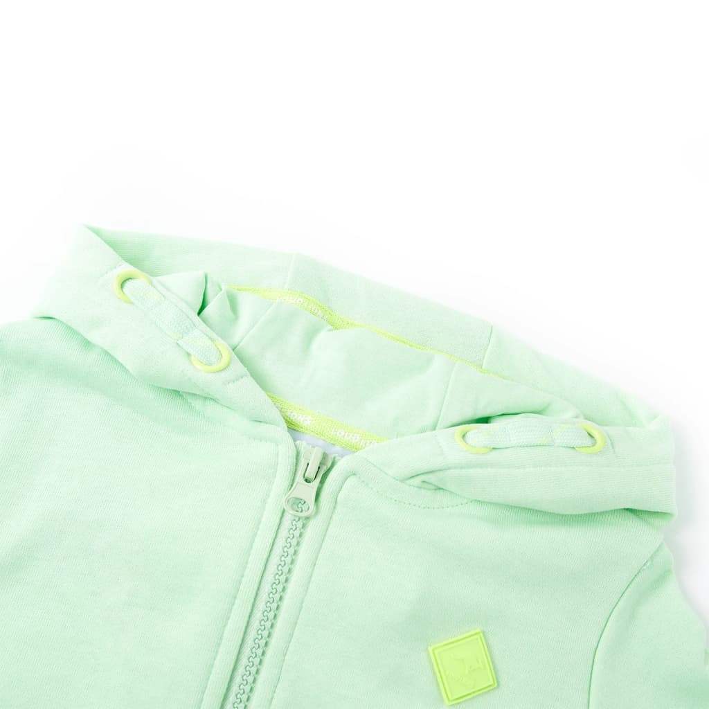 VidaXL Kinderstrickjacke mit Kapuze und Reißverschluss 104 Hellgrün