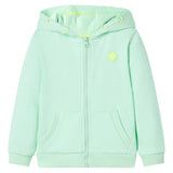 VidaXL Kinderstrickjacke mit Kapuze und Reißverschluss 128 Hellgrün