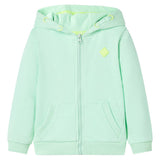 VidaXL Kinderstrickjacke mit Kapuze und Reißverschluss 140 Hellgrün