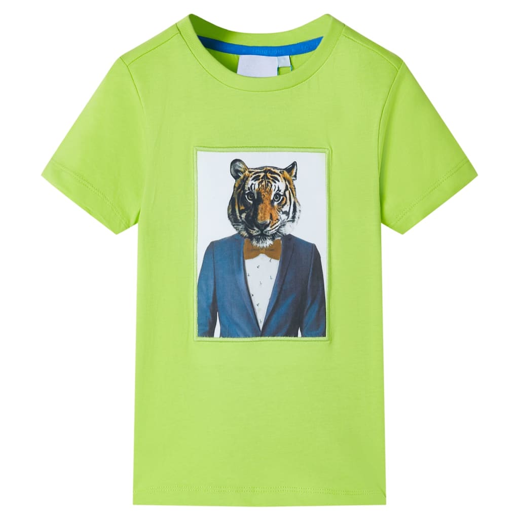 VidaXL Kindershirt mit kurzen Ärmeln 92 Limettengrün