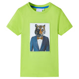 VidaXL Kindershirt mit kurzen Ärmeln 92 Limettengrün